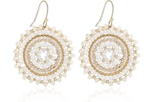 ELEGANCE 11 DESIGNS Colorful Summer Beaded Earrings For Women Crystals Glass Bead Dangle Drop Bohemia Earrings Statement Earrings For Women