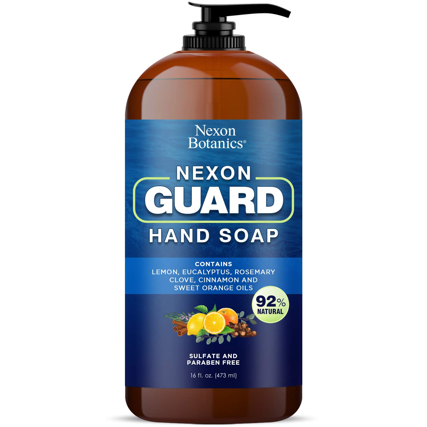 Nexon Botanics Robbers Guard Hand Soap 16 fl oz - Made in USA - Based on French Thieves Formula - Deep Cleansing and Purifying Hand Wash - Gentle and Moisturizing - Liquid Hand Soap : Beauty