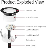 INDARUN RGBW WiFi LED Decking Lights IP67 Ø45MM 12V 10 Pack view 3