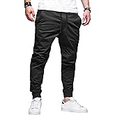 HOTake Men's Joggers Casual Lightweight Elastic Waist Drawstring Hiking Chino Pants Men