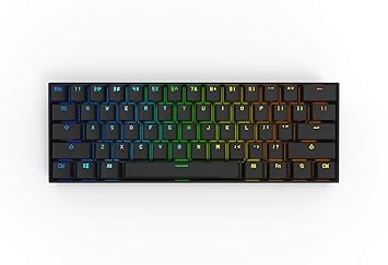 Anne Pro2 メカニカルキーボード 青軸 60キー ゲーミングキーボード Usb有線 防衝突 機械キーボード 英語配列 Rgb 7色ledバックライトモード オフィスゲーミング用 Anne Pro2 Black