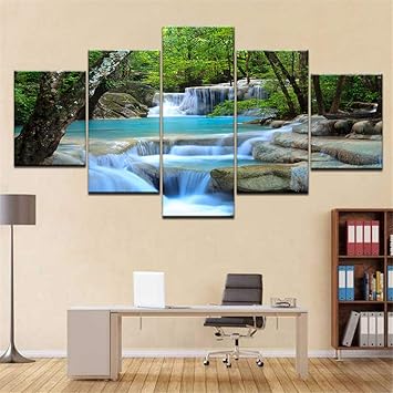 Mddrr Gran Lienzo Arte De La Pared Pintura Cascada Feng Shui