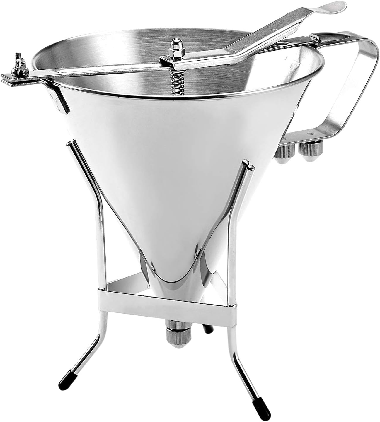 Stainless Steel Confectionery Funnels with Stand and 3 Nozzles, Commercial Grade Cake Decorating Tool Bakery Use, Precise Dispensing and Filling