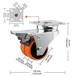 ASHGOOB Caster Wheels, 2inch Casters Set of 24