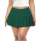 Women's Plus Size Sexy Y2K High Waist Micro Mini Pleated Skirt with Shorts for Valentine's Day, Tennis, Clubs and Raves