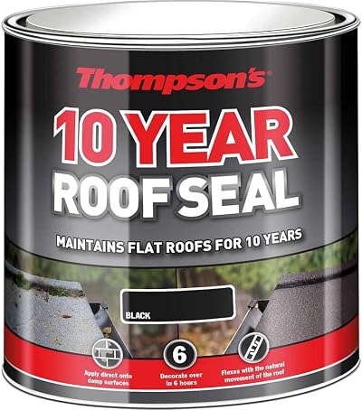 Ronseal Thompsons Roof Seal Black 1 Litre Waterproof Flexible Membrane