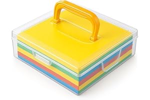 JapanBargain, Japanese Origami Paper Storage Box, Fits 6-inch Folding Paper up to 400 Sheets, Clear Plastic Craft Organizer for Cardstock, Stamps, Sewing Kit Tools, Made in Japan