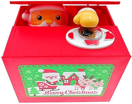 Amazon Yyaaloa クリスマス貯金箱 ミュージカルいたずらサンタ盗み コイン貯金箱 クリスマスコイン貯金箱 子供用 サンタ 貯金箱 おもちゃ
