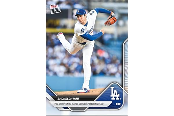 2025 Topps Now Shohei Ohtani #307 Two-Way Phenom Makes Dodgers Pitching Debut Los Angeles Dodgers Baseball Card