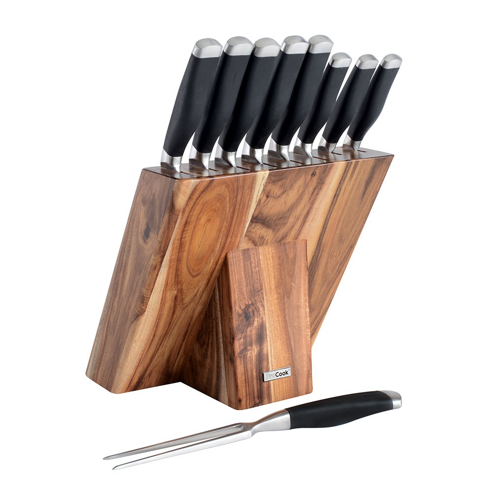 ProCook Elite X50 Knife Set 9 Piece with Acacia Block Amazon.co.uk