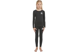 Adeptwool Girl Kids Merino Wool Base Layer Set Top and Bottom Thermal Underwear