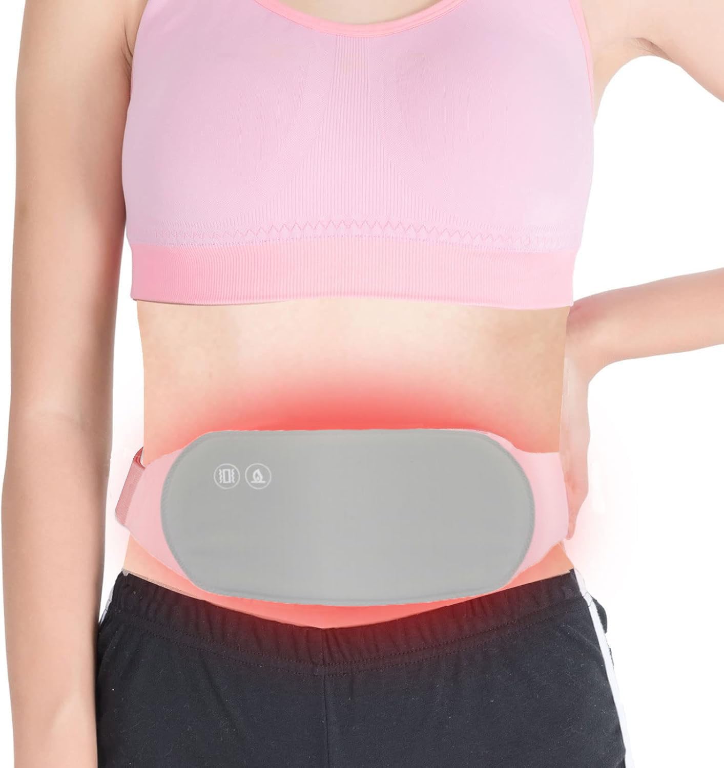 Women Menstrual Heating Pad Electric Heating Pad USB Charging Warming Belt Period Cramp Heat Pad with 3 Heat Levels for Endometriosis Back Stomach Pain Period Cramp Relief