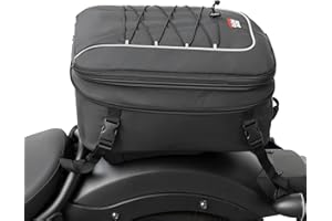 KEMIMOTO Motorcycle Tail Bag, 22L-30L Expandable Waterproof Rear Seat Bag Helmet Backpack with Rain Cover for Motorbike Acces