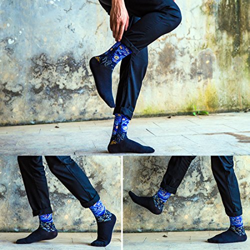 Famous Painting Womens Crew Socks - HSELL Funny Patterned Cotton Socks 4 Pack Clothing, Shoes & Jewelry, Women, Clothing, Socks & Hosiery, Casual Socks