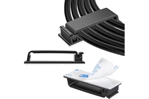 XHF 50 PCS Self Adhesive Cable Clips(L) Black,Wire Clips Cable Management Wire Organizer Cord Holder for Under Desk, Car, Wall, TV PC Ethernet Cable