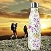 Y-Chen Double Walled Stainless Steel Vacuum Water Bottle, Portable Travel Sports Leak-Proof No Sweat Cola Shape Bottle Keep You Drink Cold & Hot,17oz(500ml) Purple Flower