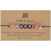 COLORFUL BLING Handmade Healing Chakra Beaded Bracelet with Spiritual Meaningful Card Crystal Natural Stone Strand Bracelet for Women Reiki Yoga Meditation Jewelry Protection Gifts