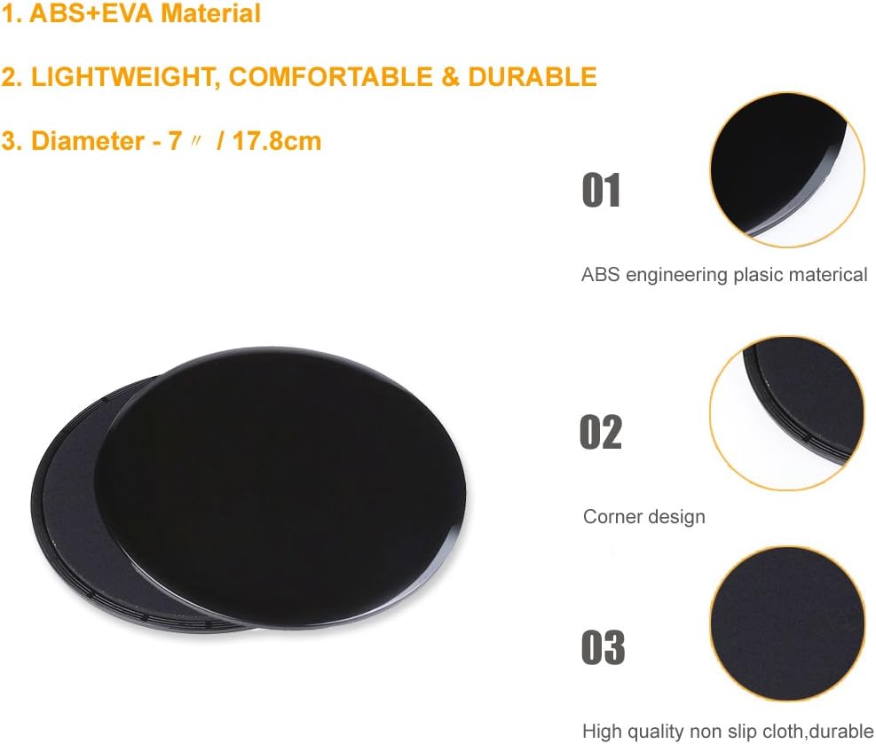DIGIELE Gliding Discs 2 Dual Sided Core Sliders, Sliding Discs for Use on Carpet & Hardwood Floors - Image 4