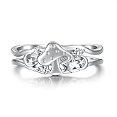 Sariel Cute Mushroom Gifts for Women - 925 Sterling Silver Magical Mushroom Ring with Moon and Star Gifts