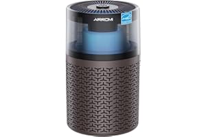 AIRROMI Pet Air Purifier for Home & Bedroom, HEPA Activated Carbon Filter, Removes Pet Dander & Odor, Allergies, Smoke, Hair, Night Light, Fragrance Sponge, Up to 658 ft², A2002 Tan