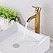 KES cUPC NSF Certified BRASS Faucet Bathroom Sink Brass Single Hole Single Handle Lavatory Faucet Wash Basin Faucet Tap Lead-Free, Titanium Gold, L3100BLF-4
