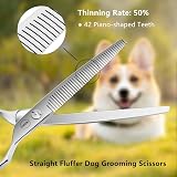 HASHIMOTO Straight Fluffer Scissors 42 Teeth 50% Thinning 7.0 in Lightweight view 3