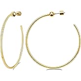 Large Gold Hoop Earrings for Women 14K Gold/Silver Plated Hypoallergenic Earrings 50mm/60mm/70mm Big Gold Hoops Earrings Jewelry Gift for Women