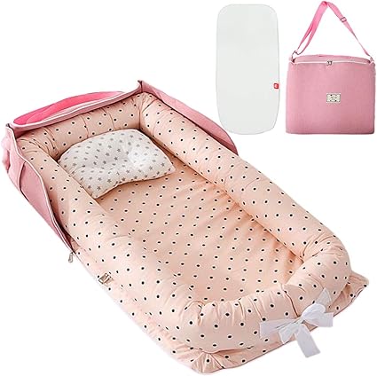 Amazon 汗取りパット付 Iikuru ベビーベッド 折りたたみ 持ち運び 赤ちゃん ベッドインベッド おりたたみ ベビー 簡易 ミニ ベッド 収納 添い寝 ガード 寝返り防止 長く使える ガードクッション Y8 乳幼児用ベッド ベビー マタニティ 通販