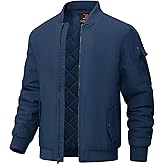 BGOWATU Men's Jacket Windproof Quilted Bomber Jackets Casual Fall Winter Warm Padded Coats Outwear