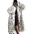 Tinhulf Faux Fur Winter Long Soft Coat Women's Warm Fur Jacket Overcoat Topcoat Outerwear
