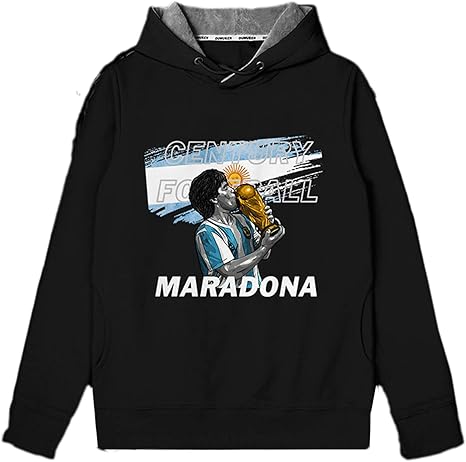 Amazon Co Jp センチュリーボールキングマラドナアルゼンチンスターフード付きセーター男性と女性ファン記念シャツ 黒 L ホーム キッチン