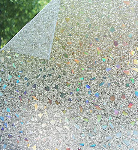 Bloss 3D Static Cling Window Film Stained Glass Window Film Decorative Frosted Window Clings Vinyl Window Covering 17.7Inch x 78.7Inch 1 Roll