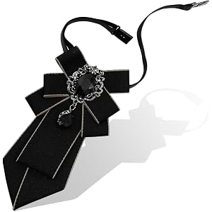 Juvzolr Rhinestone Bow Ties for Men Women Vintage Bowtie with Big Crystal | Multi Layer Bow Silhouette, Glossy Hanging Crysta