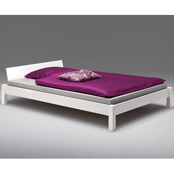 IDIMEX Bett MISTRAL Kiefer massiv weiß 120 x 200 cm
