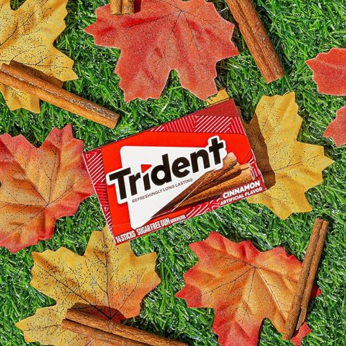 TRIDENT CINNAMON SUGAR-FREE CHEWING GUM, 3 PACKS OF 14 PIECES (42 TOTAL PIECES)