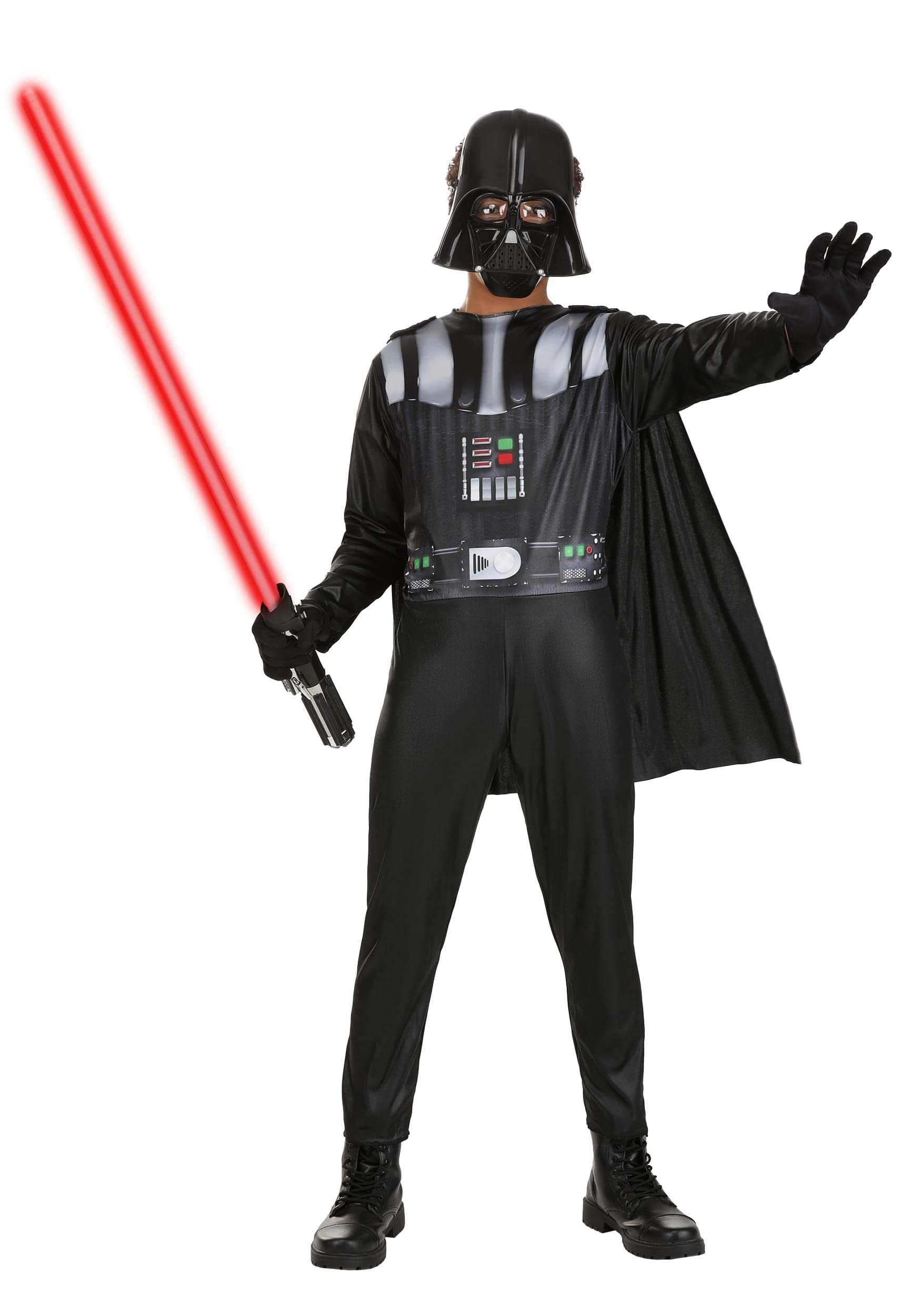 STAR WARS Darth Vader Official Youth Halloween Costume - Printed Jumpsuit with Cape and Plastic Mask