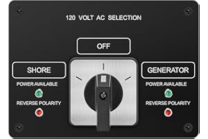 AC Rotary Switch Panel 2 Position, Haoguo 120V 30A Selector Switch with Reverse Polarity LED Indicator Light