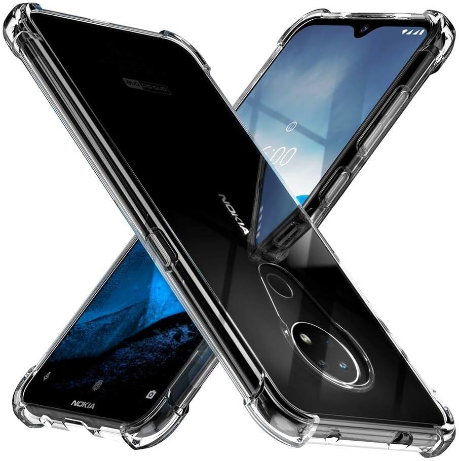 TesRank Nokia 6.2 / Nokia 7.2 Case, Slim Clear Soft TPU Gel Case Flexible Silicone Cover with Shock Absorption Bumper Corners for Nokia 6.2 / Nokia 7.2-Transparent/Clear