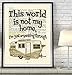 Vintage Bible Page Verse Scripture, This World Is Not My Home - Hebrews 13:14 Christian Art Print, Unframed, Shasta Rv Trailer Camper, Christian Wall and Home Decor Poster, All Sizes