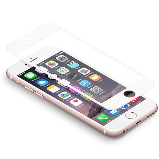 iPhone 6s 6 Schutzfolie,Coolreall® Full Screen Curved Panzerglas für iPhone 6s 6 4,7',[9H Härtegrad,3D-Touch kompatibel](Weiß