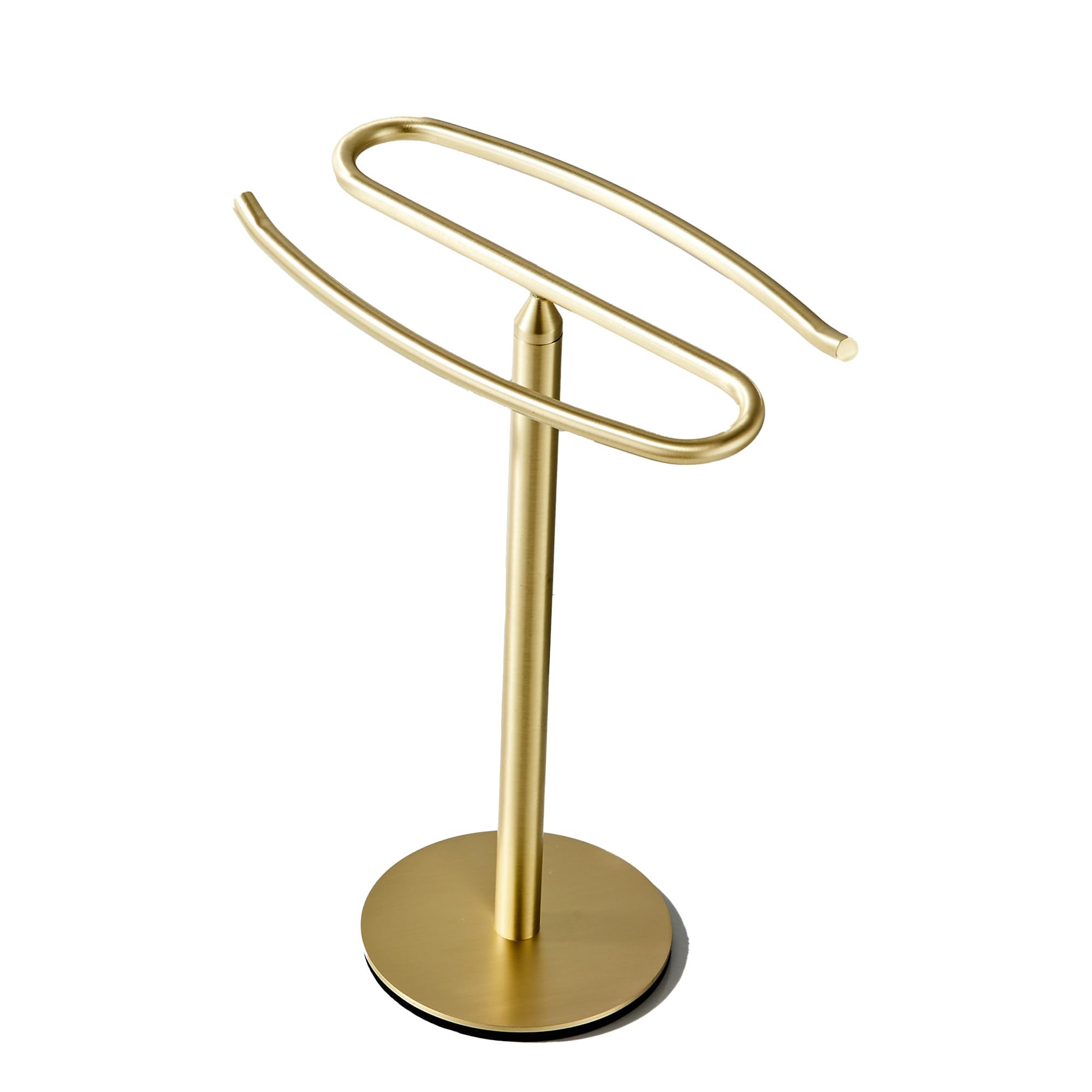 Photo 1 of Gold Hand Towel Holder Stand, Free-Standing Towel Rack, SUS304 Stainless Steel Towel Bar Rack Stand, Tower Bar for Bathroom Kitchen Vanity Countertop…