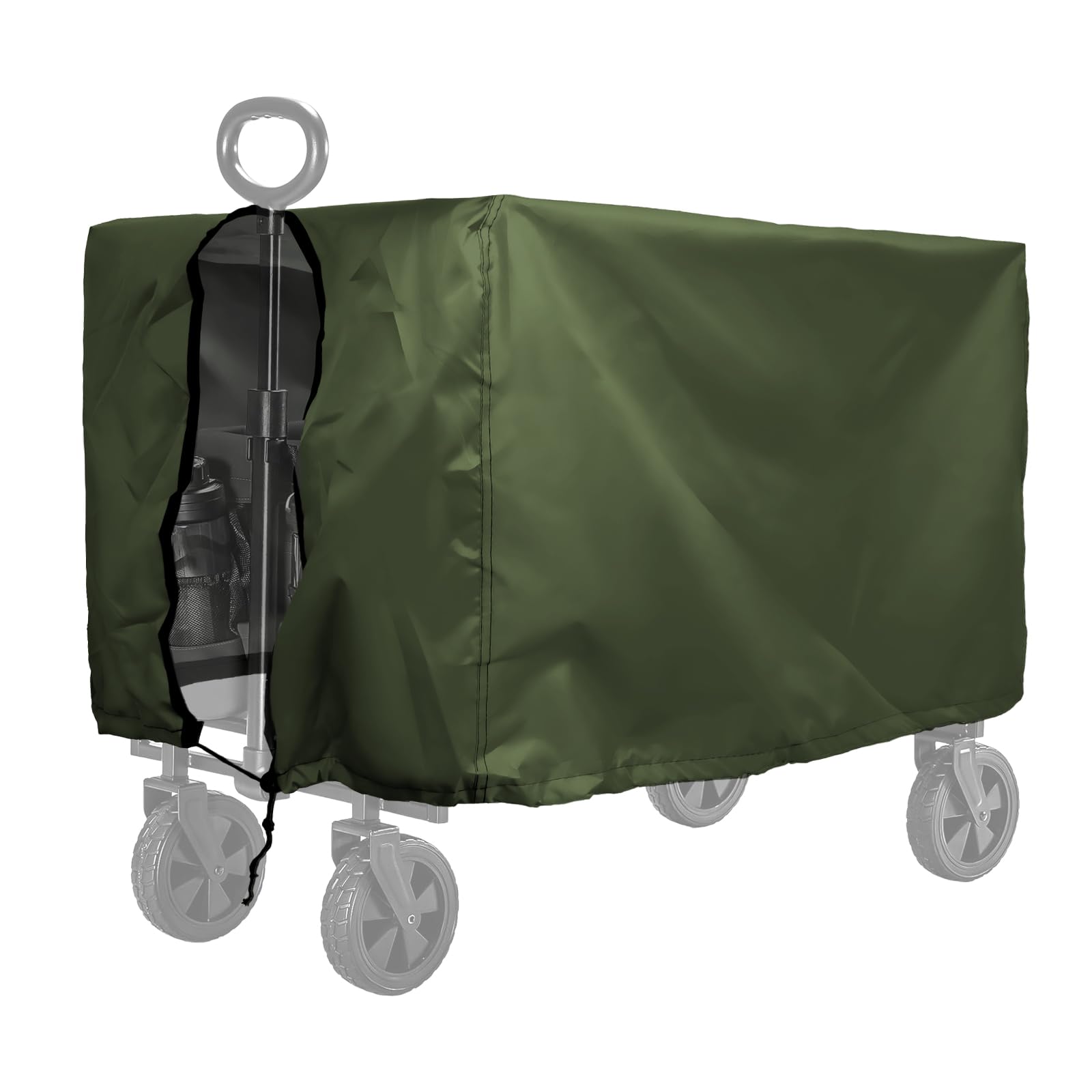 Folding Wagon Cover, Garden Beach Trailer Cover,600D Heavy-Duty Fabric Waterproof Dustproof UV Resistant, Wagon Cart Folding Cart Awning 35" L x 19.7" W x 17.7" H(Black)