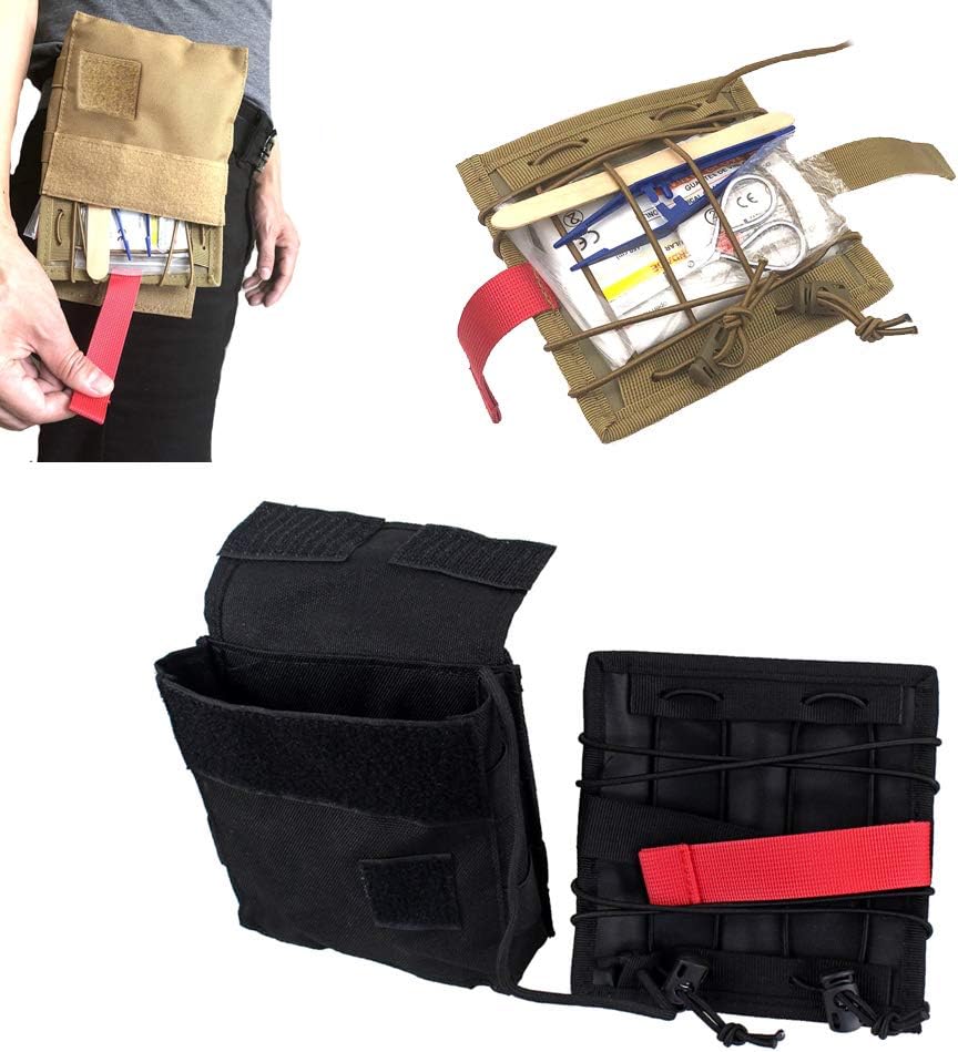 Outdoor Medical Bag Travel First Aid Kit Multifunctional Waist Pack Camping Climbing Bag Emergency Case Survival Kit (Black): Health & Personal Care