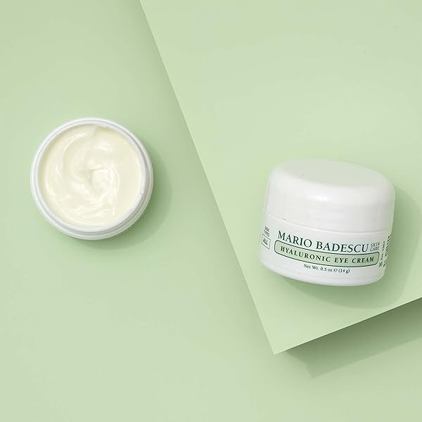 MARIO BADESCU HYALURONIC EYE CREAM ANTI AGING FOR ALL SKIN TYPES, UNDER EYE CREAM FOR DARK CIRCLES AND PUFFINESS, FORMULATED WITH HYALURONIC ACID & GLYCERIN, 0.5 OUNCE