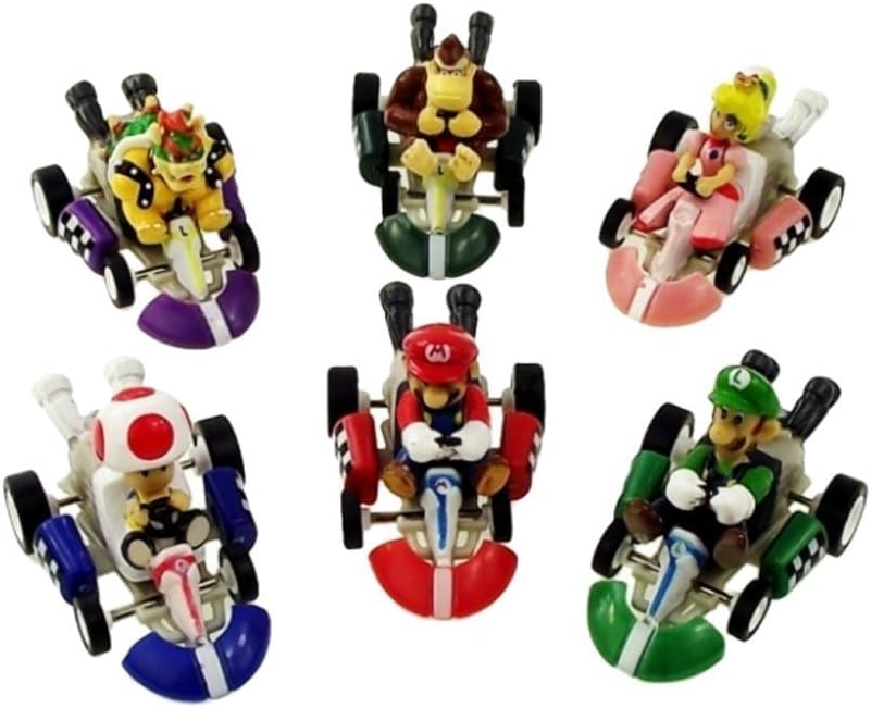 BIGOCT Mario Kart Cars Pull Backs Figure Set