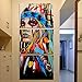 JESC Wall Painting Canvas Painting Native American Girl Feathered Women Modern Indian Girl for Hallway Living Room Bedroom Only Decor Luxury Wall Framed Ready to Hang (12x18inchx3)