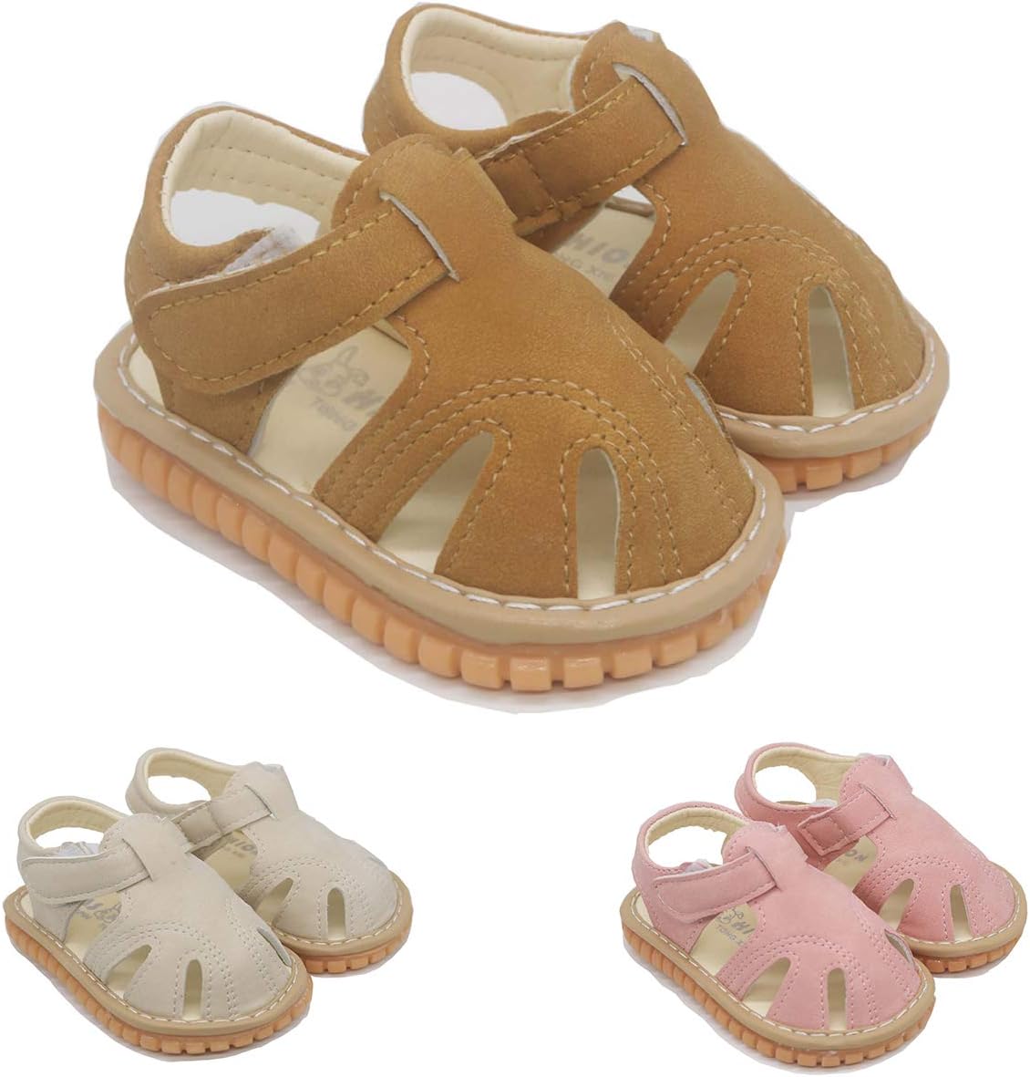 LUWU Toddler Squeaky Shoes with Rubber Sole First Walker Sandals