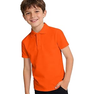 Polo Shirts for Boys Girls Solid Color Quick Dry Short Sleeve Uniform Shirt Kids Summer Lightweight Comfy Athletic Clothes