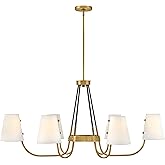 Hinkley Aston Six Light Chandelier, Two Toned, Curved Arms, Adjustable Height, Hang on Even or Sloped Ceilings, in Heritage B