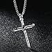 LineAve Men's Stainless Steel Nail and Rope Cross Pendant Necklace